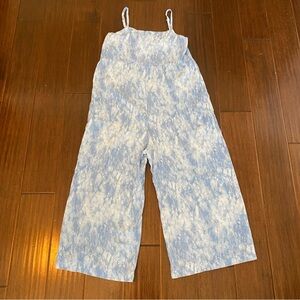 Cat & Jack Blue and White Tie-Dye Jumpsuit - Girls XL (14)